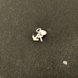 Silver Anchor and Cross Charm Pendant